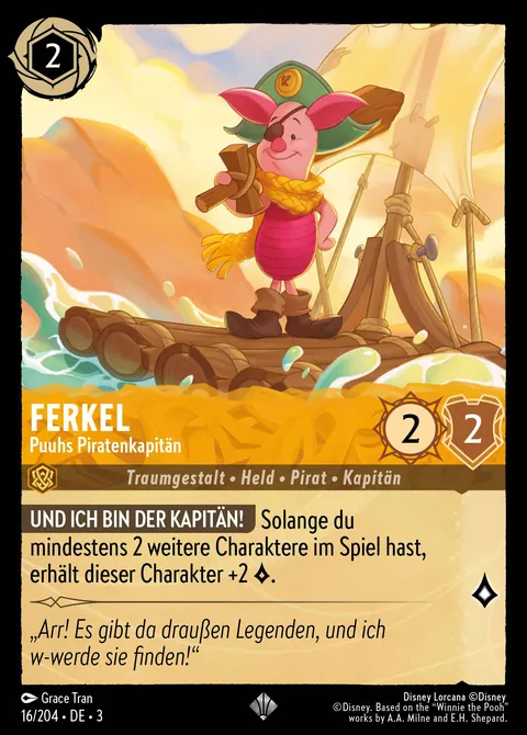 Ferkel - Puuhs Piratenkapitän #016 Die Tintenlande Disney Lorcana-Karte (Near Mint)