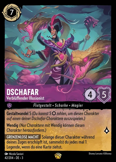 Dschafar - Verblüffender Illusionist #042 Die Tintenlande Disney Lorcana-Karte (Near Mint)