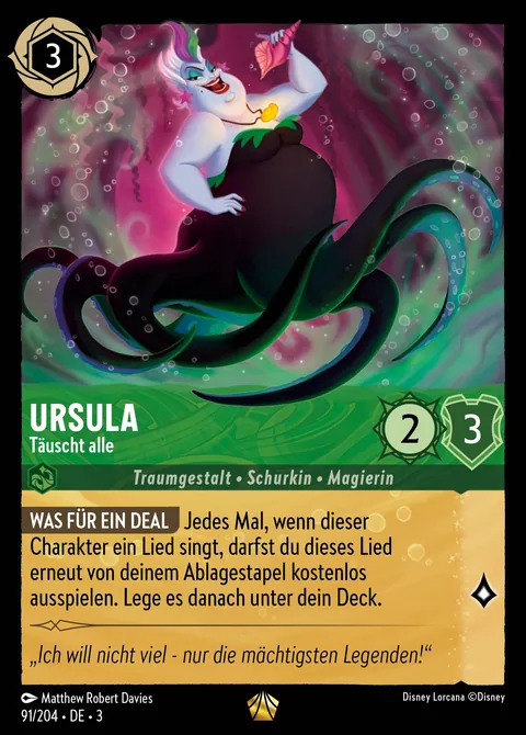 Ursula - Täuscht alle #091 Die Tintenlande Disney Lorcana-Karte (Near Mint)