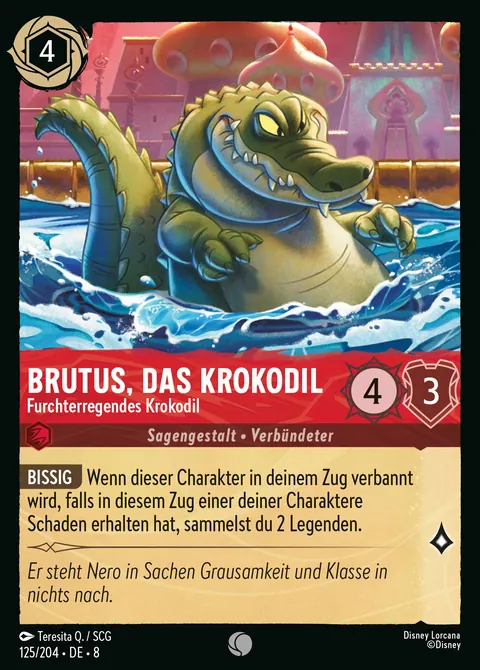 Brutus, das Krokodil - Furchterregendes Krokodil #125 Domäne von Dschafar Disney Lorcana-Karte (Near Mint)
