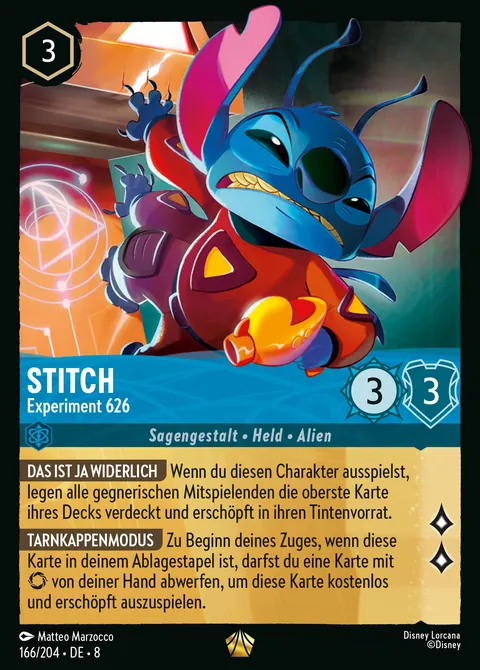 Stitch - Experiment 626 #166 Domäne von Dschafar Disney Lorcana-Karte (Near Mint)