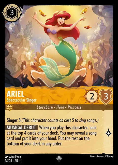 Ariel - Spectacular Singer #002 The First Chapter Disney Lorcana card (Near Mint)