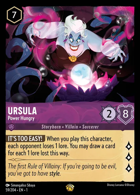 Ursula - Power Hungry #059 The First Chapter Disney Lorcana card (Near Mint)