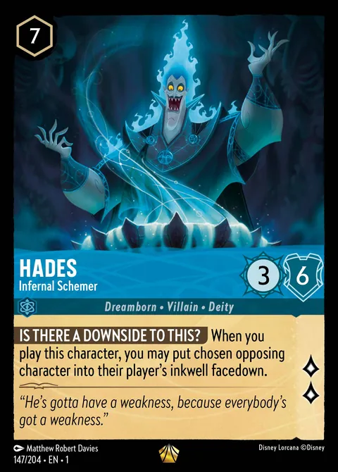 Hades - Infernal Schemer #147 The First Chapter Disney Lorcana card (Near Mint)