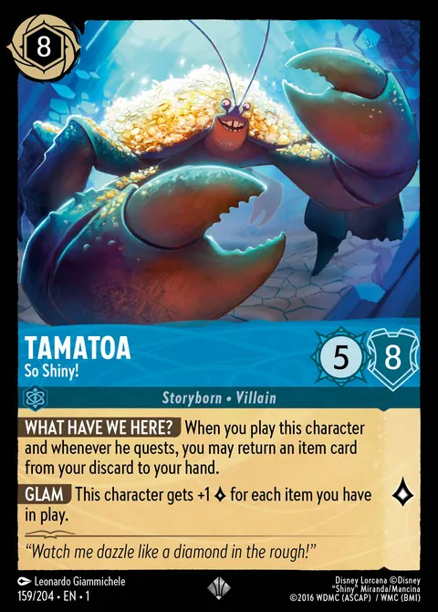 Tamatoa - So Shiny! #159 The First Chapter Disney Lorcana card (Near Mint)