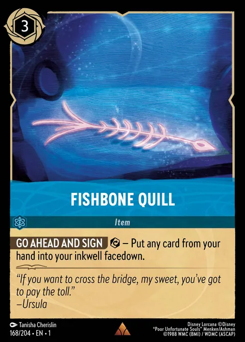 Fishbone Quill #168 The First Chapter Disney Lorcana card (Near Mint)