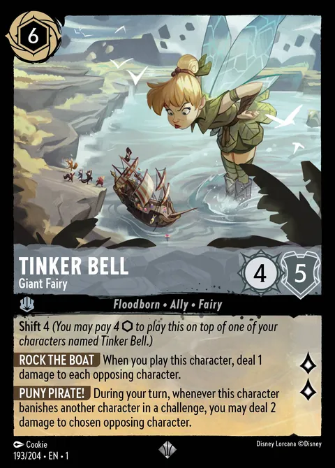 Tinker Bell - Giant Fairy #193 The First Chapter Disney Lorcana card (Near Mint)
