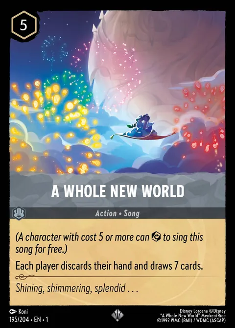 A Whole New World #195 The First Chapter Disney Lorcana card (Near Mint)