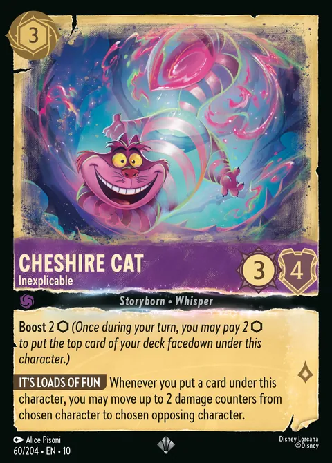 Cheshire Cat - Inexplicable #060 Whispers in the Well Disney Lorcana card (Near Mint)