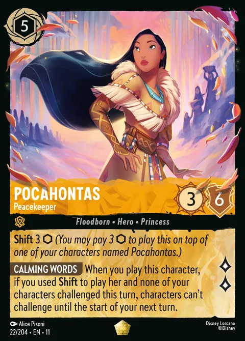 Pocahontas - Peacekeeper #022 Winterspell Disney Lorcana card (Near Mint)