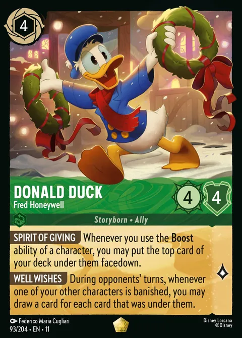Donald Duck - Fred Honeywell #093 Winterspell Disney Lorcana card (Near Mint)