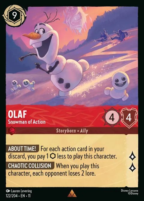 Olaf - Snowman of Action #122 Winterspell Disney Lorcana card (Near Mint)