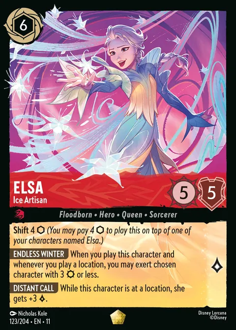 Elsa - Ice Artisan #123 Winterspell Disney Lorcana card (Near Mint)