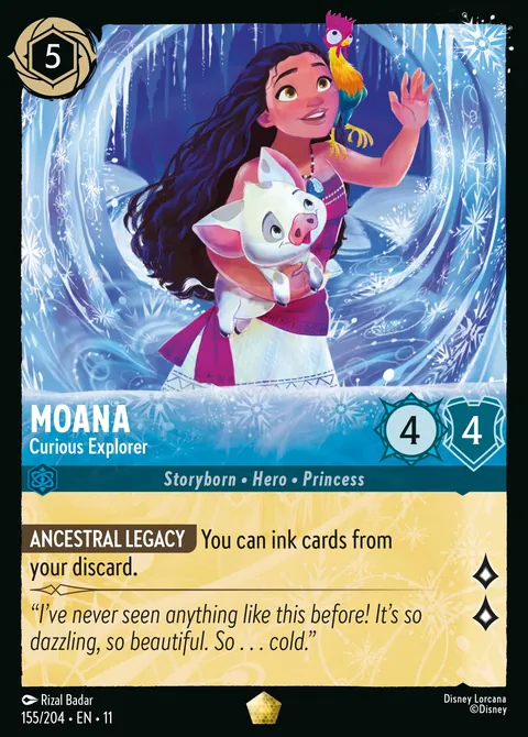 Moana - Curious Explorer #155 Winterspell Disney Lorcana card (Near Mint)
