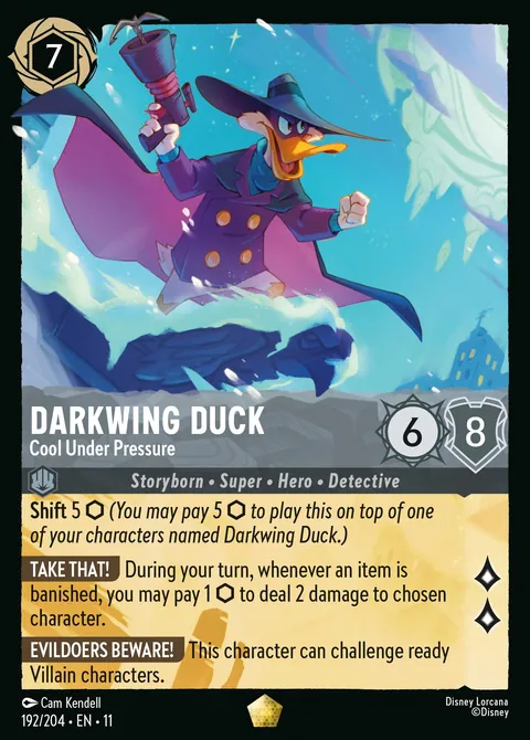 Darkwing Duck - Cool Under Pressure #192 Winterspell Disney Lorcana card (Near Mint)