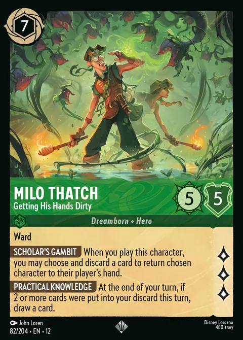 Milo Thatch - Getting His Hands Dirty #082 Wilds Unknown Disney Lorcana card (Near Mint)