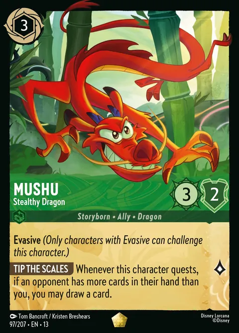 Mushu - Stealthy Dragon #097 Attack of the Vine! Disney Lorcana card (Near Mint)