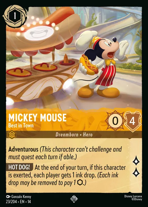 Mickey Mouse - Best in Town #023 Hyperia City Disney Lorcana card (Near Mint)