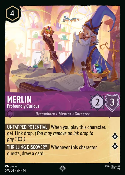 Merlin - Profoundly Curious #057 Hyperia City Disney Lorcana card (Near Mint)