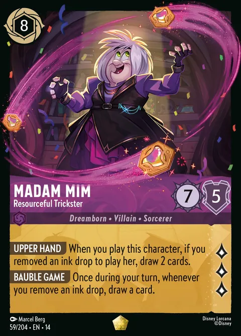 Madam Mim - Resourceful Trickster #059 Hyperia City Disney Lorcana card (Near Mint)
