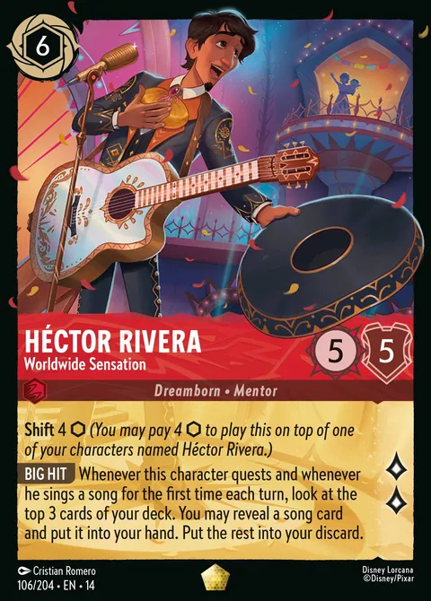 Héctor Rivera - Worldwide Sensation #106 Hyperia City Disney Lorcana card (Near Mint)