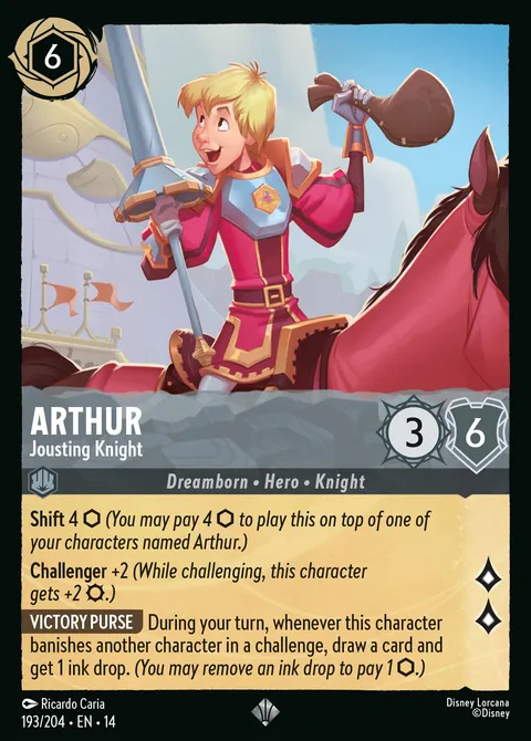 Arthur - Jousting Knight #193 Hyperia City Disney Lorcana card (Near Mint)
