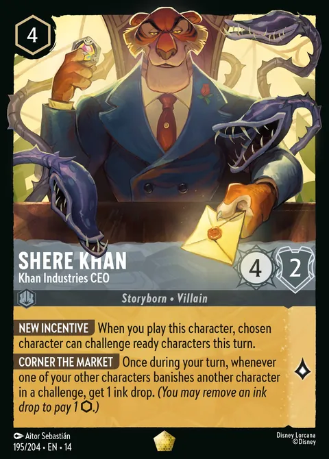 Shere Khan - Khan Industries CEO #195 Hyperia City Disney Lorcana card (Near Mint)