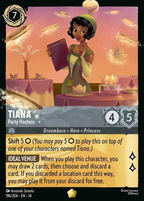 Tiana - Party Hostess #196 Hyperia City Disney Lorcana card (Near Mint)
