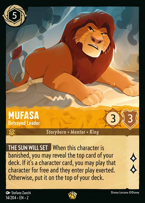 Mufasa - Betrayed Leader #014 Rise of the Floodborn Disney Lorcana card (Near Mint)