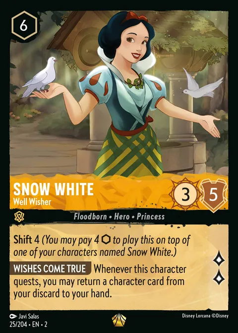 Snow White - Well Wisher #025 Rise of the Floodborn Disney Lorcana card (Near Mint)