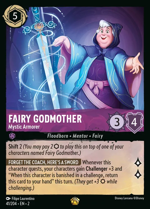 Fairy Godmother - Mystic Armorer #041 Rise of the Floodborn Disney Lorcana card (Near Mint)