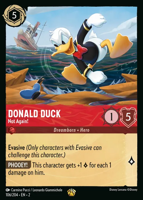 Donald Duck - Not Again! #106 Rise of the Floodborn Disney Lorcana card (Near Mint)