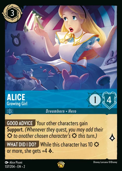 Alice - Growing Girl #137 Rise of the Floodborn Disney Lorcana card (Near Mint)