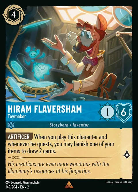 Hiram Flaversham - Toymaker #149 Rise of the Floodborn Disney Lorcana card (Near Mint)