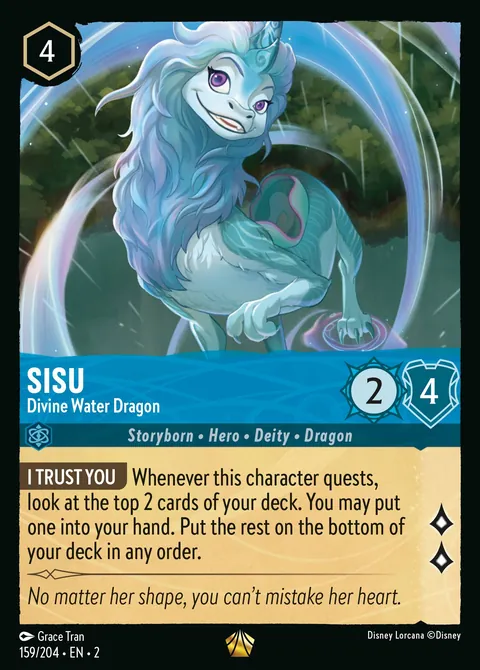 Sisu - Divine Water Dragon #159 Rise of the Floodborn Disney Lorcana card (Near Mint)