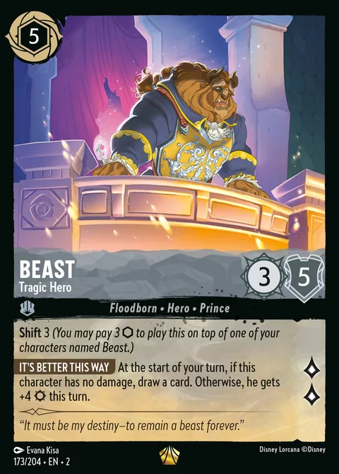 Beast - Tragic Hero #173 Rise of the Floodborn Disney Lorcana card (Near Mint)