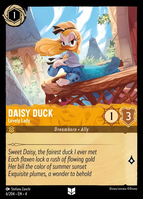Daisy Duck - Lovely Lady #006 Ursula's Return Disney Lorcana card (Near Mint)