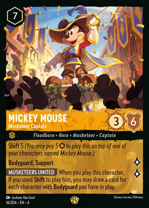 Mickey Mouse - Musketeer Captain #016 Ursula's Return Disney Lorcana card (Near Mint)