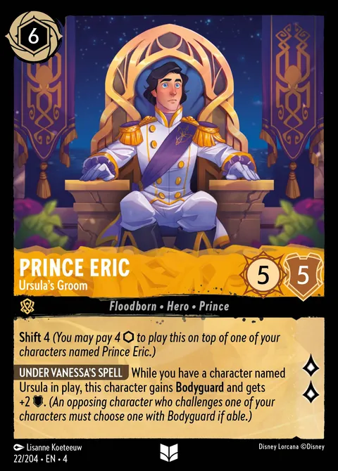 Prince Eric - Ursula's Groom #022 Ursula's Return Disney Lorcana card (Near Mint)