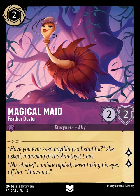 Magical Maid - Feather Duster #050 Ursula's Return Disney Lorcana card (Near Mint)