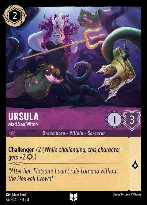Ursula - Mad Sea Witch #057 Ursula's Return Disney Lorcana card (Near Mint)