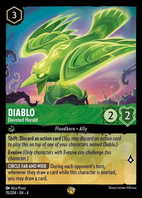 Diablo - Devoted Herald #070 Ursula's Return Disney Lorcana card (Near Mint)