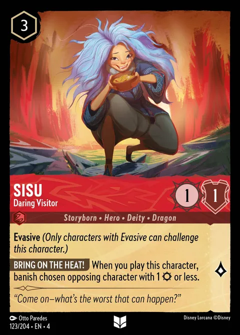 Sisu - Daring Visitor #123 Ursula's Return Disney Lorcana card (Near Mint)
