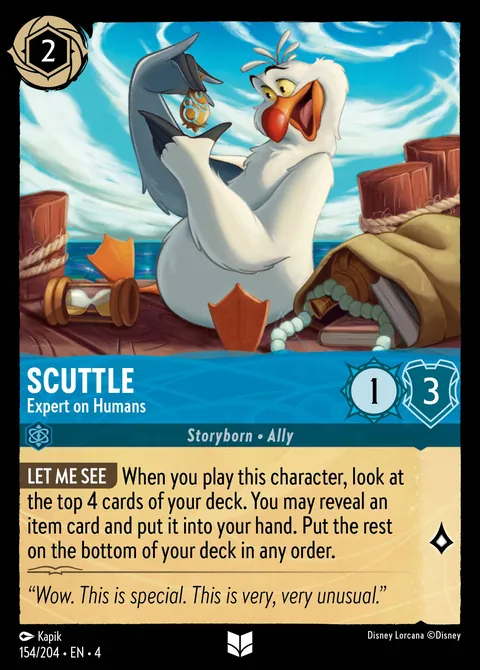 Scuttle - Expert on Humans #154 Ursula's Return Disney Lorcana card (Near Mint)