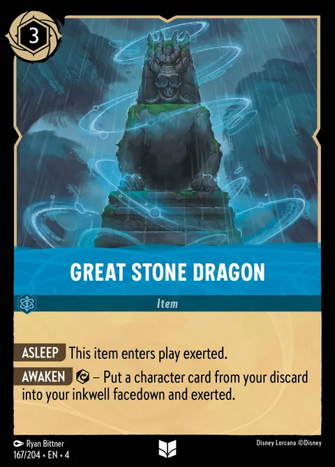 Great Stone Dragon #167 Ursula's Return Disney Lorcana card (Near Mint)