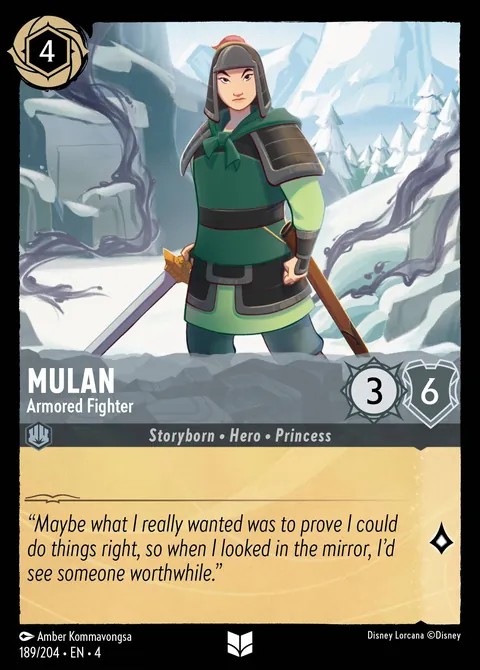 Mulan - Armored Fighter #189 Ursula's Return Disney Lorcana card (Near Mint)