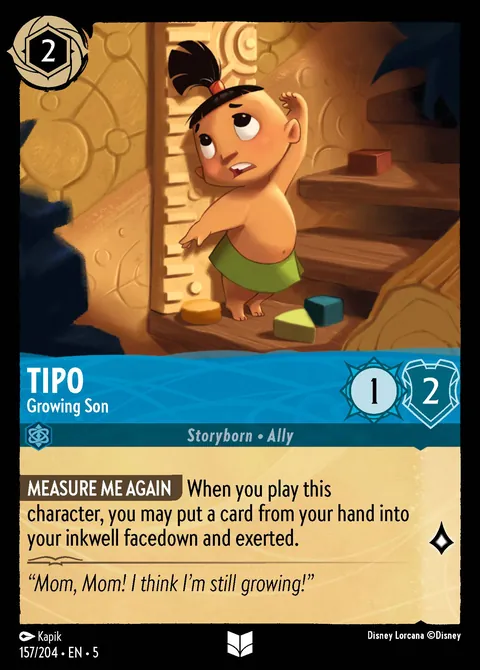 Tipo - Growing Son #157 Shimmering Skies Disney Lorcana card (Near Mint)