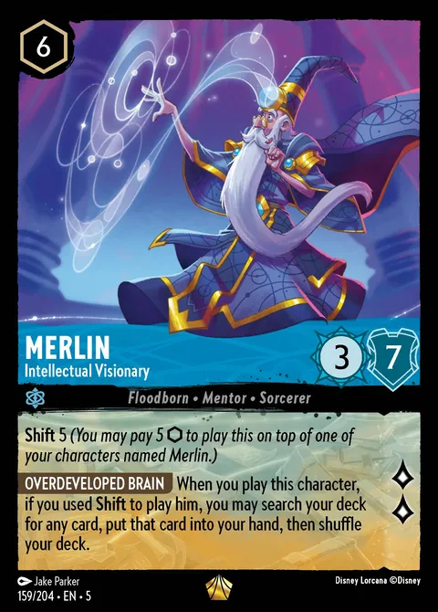 Merlin - Intellectual Visionary #159 Shimmering Skies Disney Lorcana card (Near Mint)