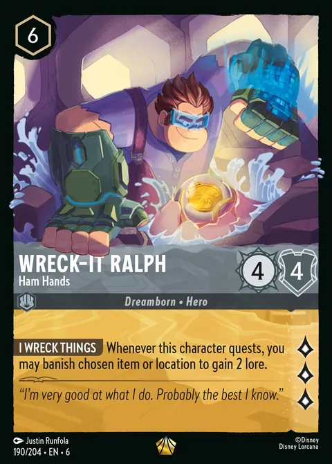 Wreck-It Ralph - Ham Hands #190 Azurite Sea Disney Lorcana card (Near Mint)