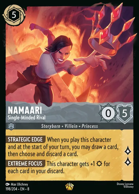 Namaari - Single-Minded Rival #198 Reign of Jafar Disney Lorcana card (Near Mint)
